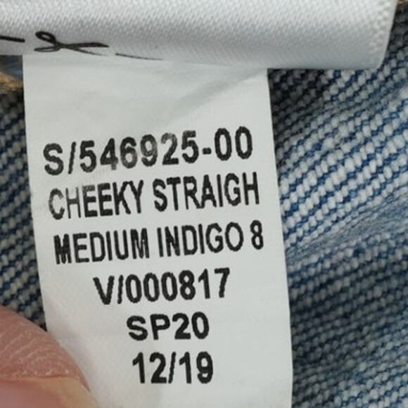 Gap Jeans Womens 32x26 Blue Cropped Ankle Cheeky Straight Button Fly High Rise - Picture 14 of 14